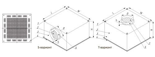 воздухораспределительный блок с ламинарным потоком воздуха и круглым диффузором